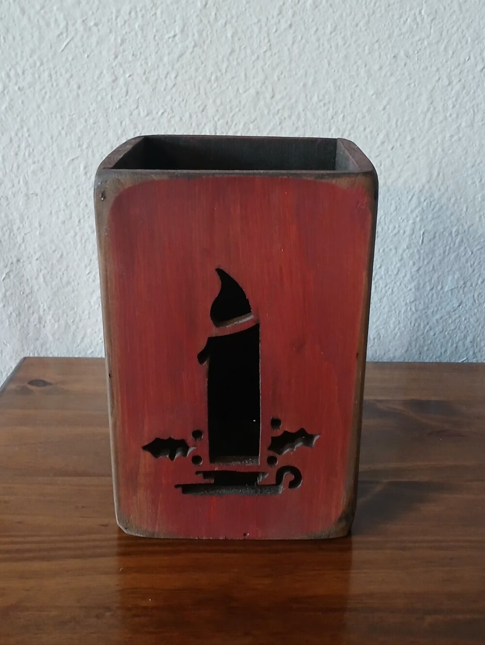 Rustic Wooden Christmas Candle Lantern